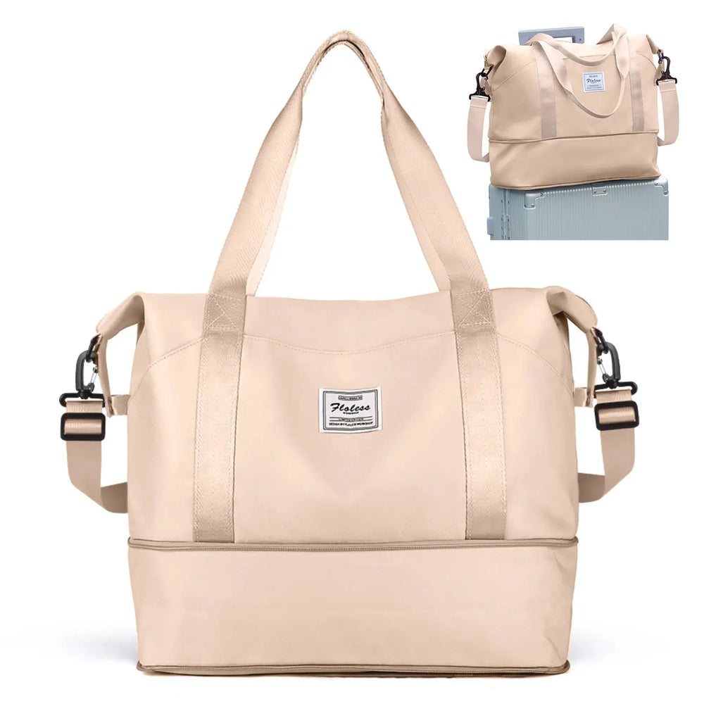 Expandable Travel Duffle Bag for Women Carry On, Weekender Overnight Shoulder Bag,Gym Tote Bag Wet Pocket Delivery Hospital Bag Good Vibrations