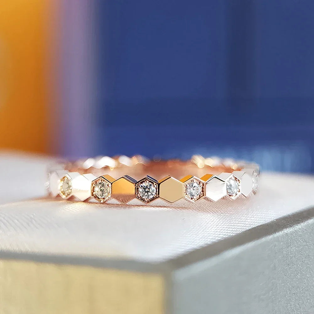 Fashion Simple Design Women Rings For Wedding Low-key Rose Gold Color/Silver Color Female Engagement Finger-ring Jewelry Good Vibrations