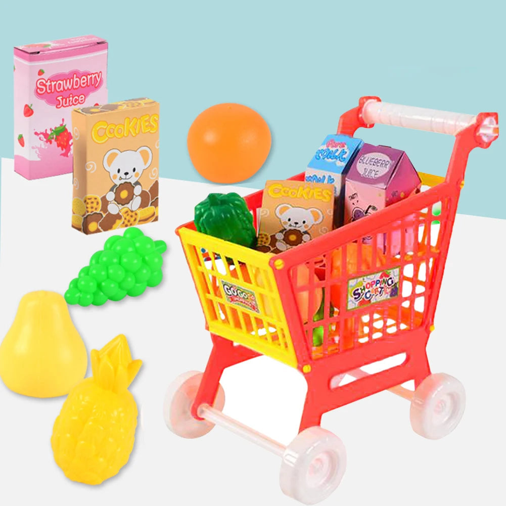 21 Pieces Trolley Toys Interactive Play Set Shopping Cart Play Set Role Play Toys Pretend Play Educational Toy for Children Kids Good Vibrations