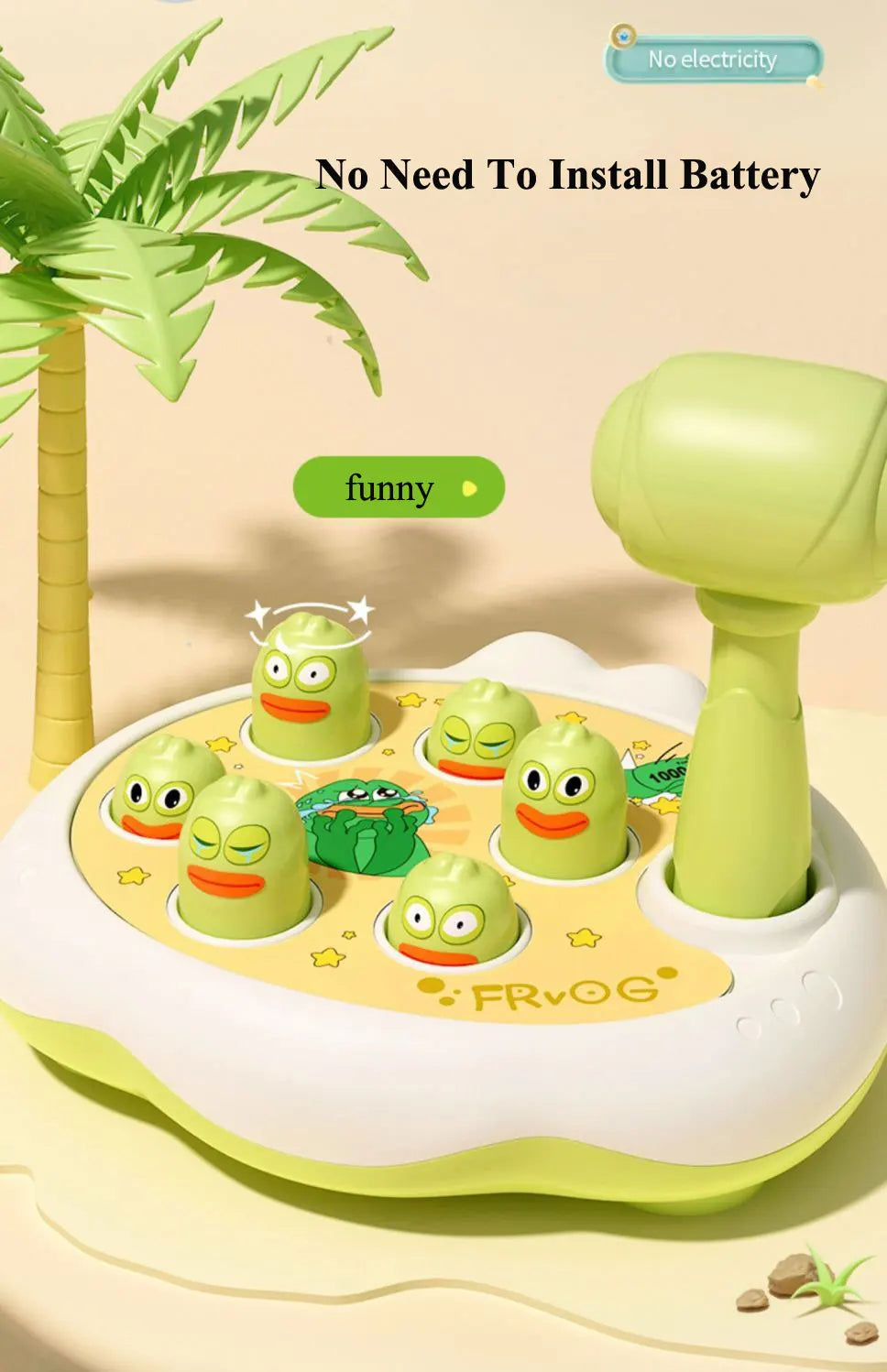 Duck/Frog/Pig Baby Toy Montessori Learning Game Educational Puzzle Gift for 12 24 Months Toddler Boy/Girl with Hammer Good Vibrations