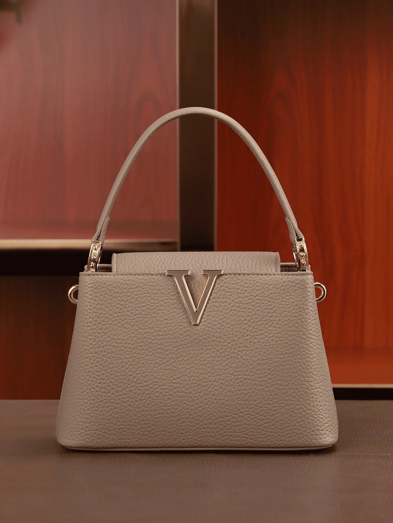 POHO Customized V Handbag Medium Elegant Classic Fashion Accessory for Party Gift Ideas for Women Friends Sisters Mothers Good Vibrations