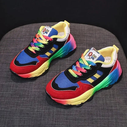 Trendy Women Sneakers Tennis Multicolor Sports Shoes for Women Platform Light Vulcanize Hot Sale Female Running Shoes Leisure Good Vibrations