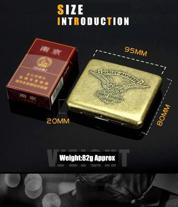 Retro Copper Tobacco Box Cigarette Case 20 Capacity Vintage Metal Brass Cigar Storage Box Smoking Accessories Good Vibrations Adult Super Store