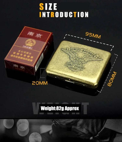 Retro Copper Tobacco Box Cigarette Case 20 Capacity Vintage Metal Brass Cigar Storage Box Smoking Accessories Good Vibrations Adult Super Store