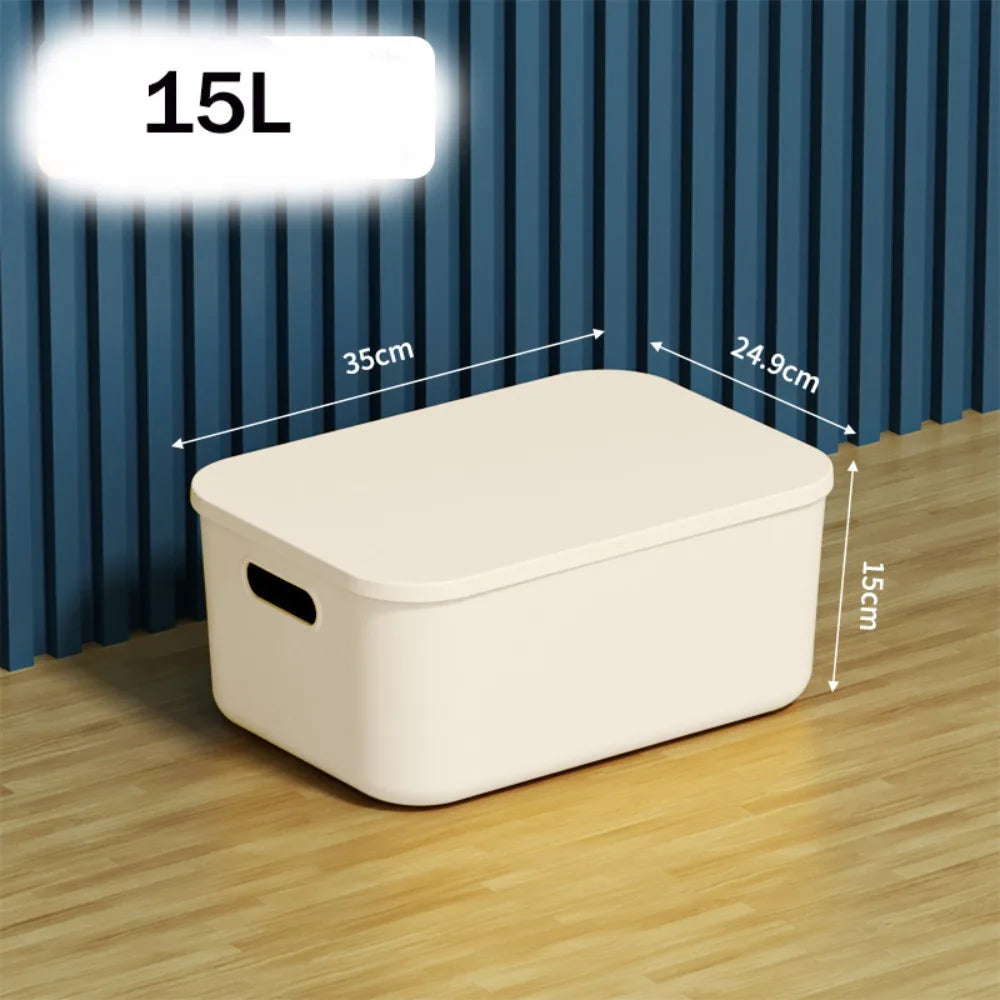 New Home Container Stackable Storage Box Organizer Container With Lid Cover Plastic Good Vibrations