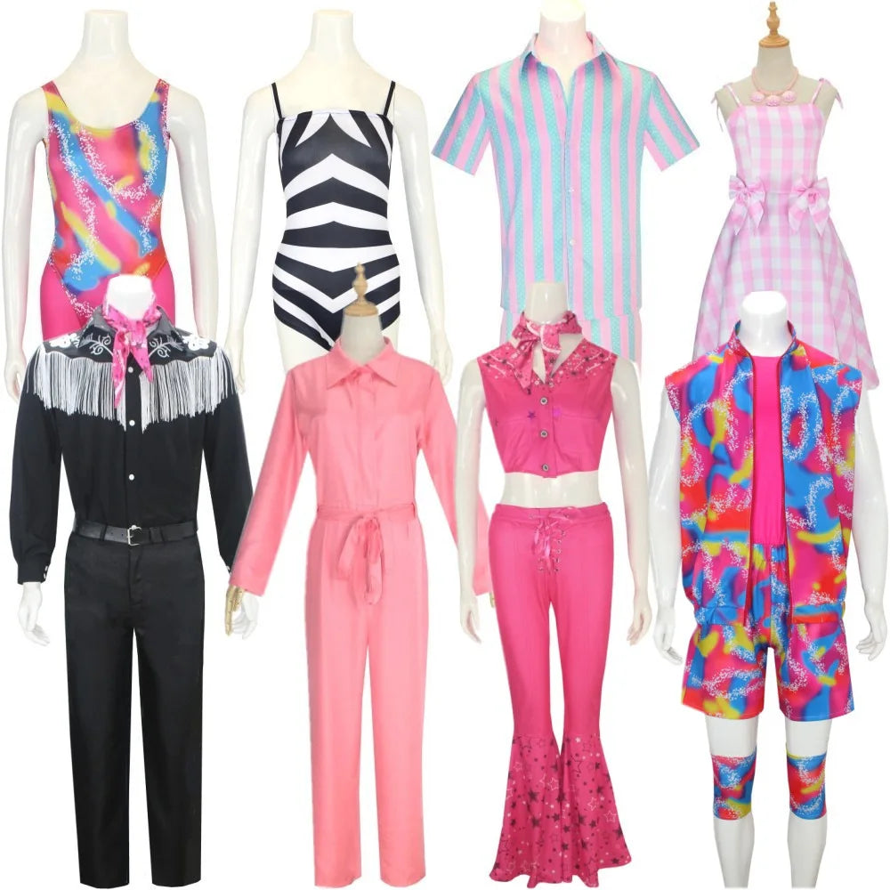 Costume de Cosplay du Film Ken pour Adulte, T-shirt Noir, Écharpe Rose, Ensemble Complet, Princesse, ixde Carnaval d'Halloween Good Vibrations