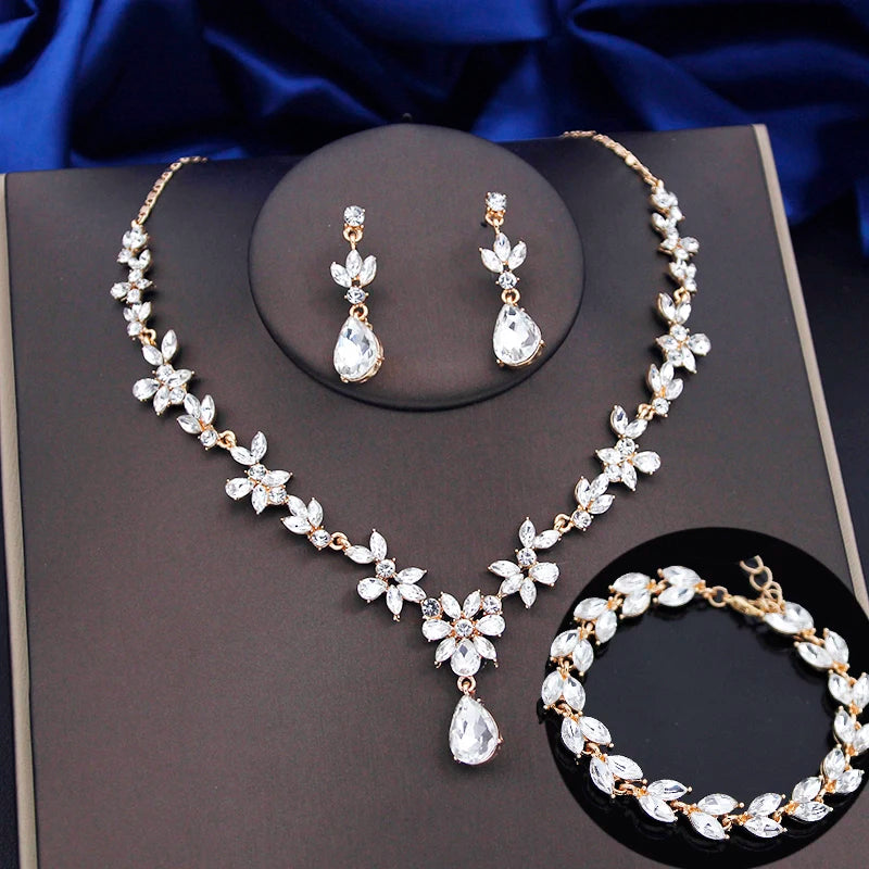 3pc Jewelry Sets for Women Fashion Earrings Bracelets Choker Necklace Set Good Vibrations Adult Super Store