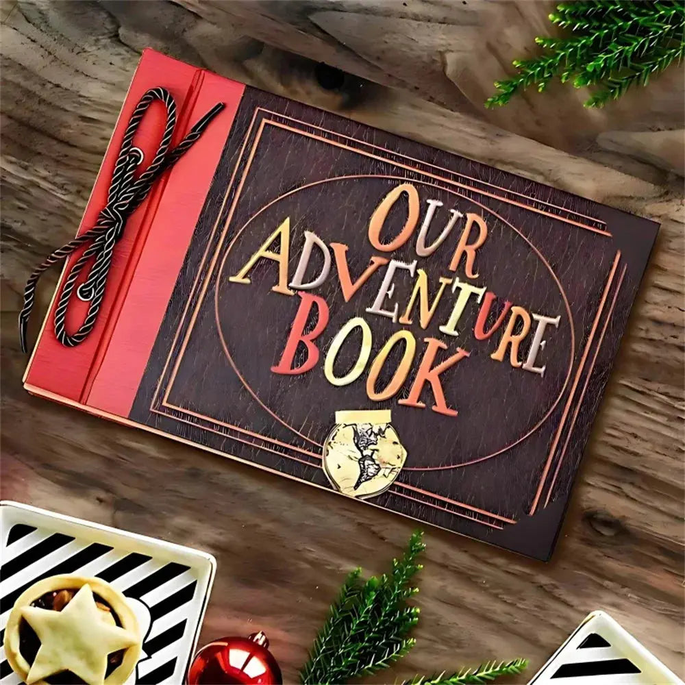 40 Pages DIY Adventure Album Photo Album Handmade Scrapbook Adventure Book Retro Kraft Album Anniversary Wedding Guest Book Good Vibrations
