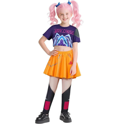 KPOP Demon Mira Huntrix Hunters Kids Clothes Girls Rumi Zoey Mira Cosplay Clothes Elegant Dress Anime Outfit Full Set Halloween Good Vibrations