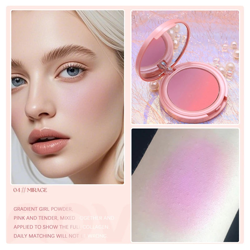 Vibrant Blush Palette, Multi-Color Gradient Design, Lightweight & Blendable Color, Face Cosmetics, With Easy-To-Use Mirror Good Vibrations
