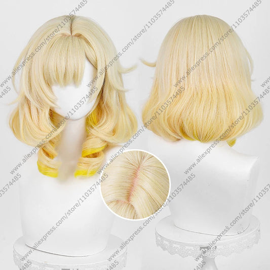Game Aglaea Cosplay Wig 42cm Long Mixed Color Wigs Heat Resistant Synthetic Hair Good Vibrations