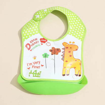 Baby food bib Baby waterproof bib three-dimensional detachable food food pocket Child child saliva pocket Good Vibrations