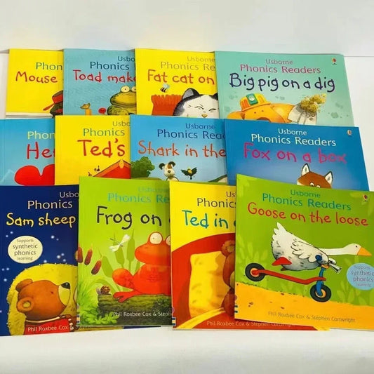 12 Books Usborne English Picture Book Phonics Readers Classroom Educational Toys for Children Montessori Picture Story Book Good Vibrations