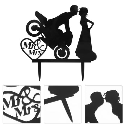 Bride Groom Cake Topper Motorcycle Wedding Cake Toppers Cycling Cake Decoration Motorcycle Cake Decorations Bride Groom Cake Good Vibrations
