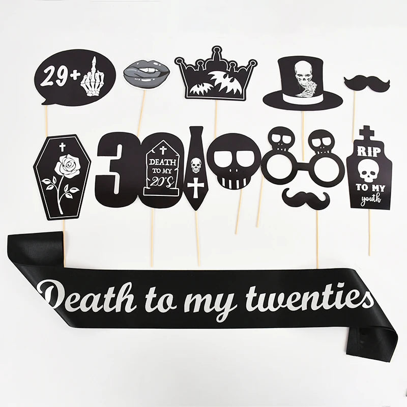 Rip To My Youth Photo Booth Props Death To My 20s Birthday Decorations Death To My Twenties Sash 30th Birthday Party Supplies Good Vibrations