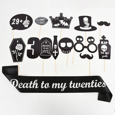 Rip To My Youth Photo Booth Props Death To My 20s Birthday Decorations Death To My Twenties Sash 30th Birthday Party Supplies
