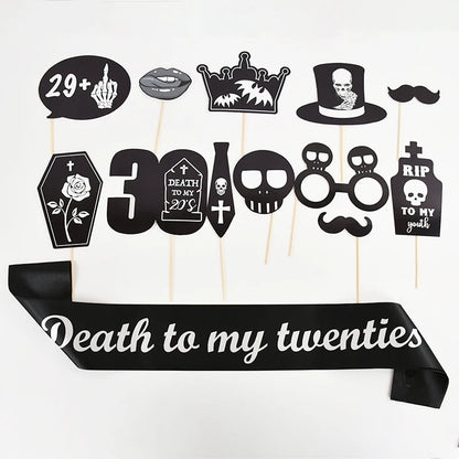 Rip To My Youth Photo Booth Props Death To My 20s Birthday Decorations Death To My Twenties Sash 30th Birthday Party Supplies Good Vibrations
