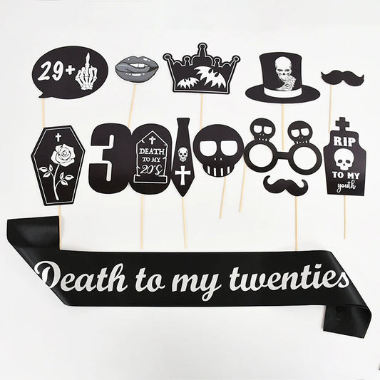 Rip To My Youth Photo Booth Props Death To My 20s Birthday Decorations Death To My Twenties Sash 30th Birthday Party Supplies Good Vibrations