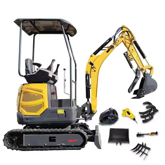 Mini Excavator 1.5 ton 1.8 ton Customized Free Shipping Multi-function  Kubota Engine Digger Small Crawler Farm Excavators Home Good Vibrations