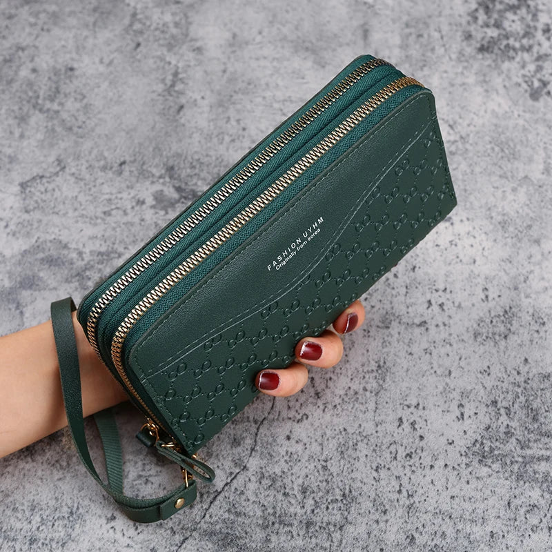 2024 New Purse Ladies Long Zipper Wallet Fashion Embossed Large-capacity Mobile Phone Pocket Purse Good Vibrations