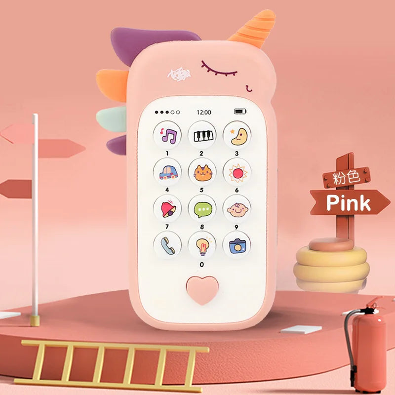 Baby Phone Toy Music Sound Telephone Sleeping Toys With Teether Simulation Phone Kids Infant Early Educational Toy Kids Gifts Good Vibrations