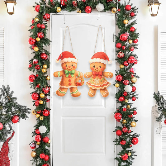 Christmas Door Hanging Merry Christmas Decorations for Home 2025 Navidad Xmas Tree Wall Pendant New Year 2026 Good Vibrations