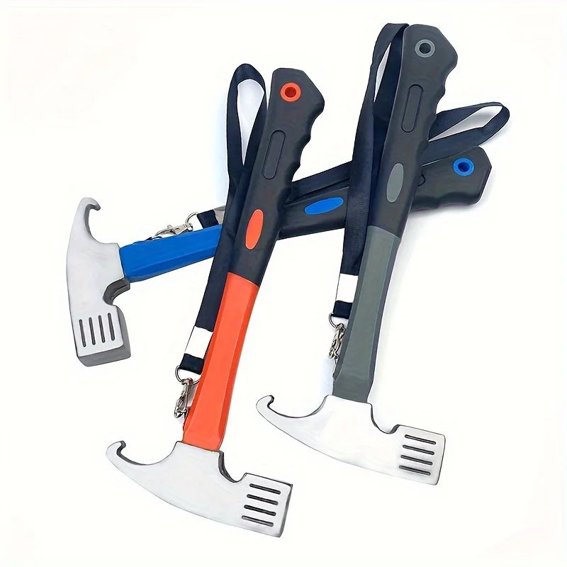 Camping Hammer: Heavy-Duty Multifunctional Steel Hammer with Tent Stake Remover & Holding Strap!Outdoor Camping Good Vibrations