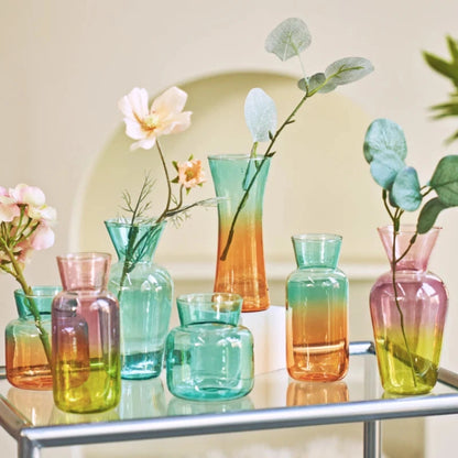 Nordic Mini Vase Creative Flower Vases Decorative Glass Bottles Wedding Centerpieces Home Decor Decoration Good Vibrations
