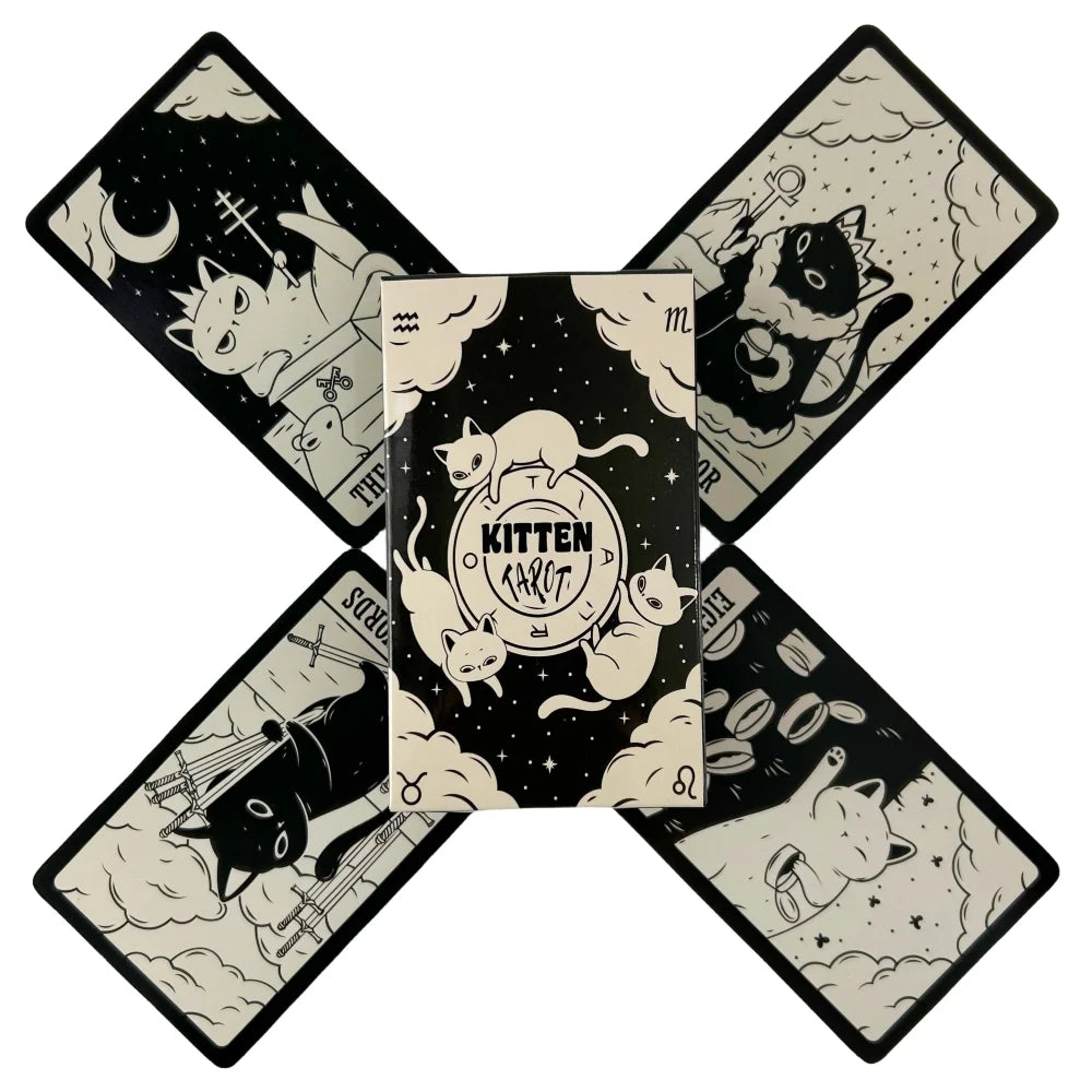 Cat Kitten Tarot Cards A 78 Deck Oracle English Visions Divination Edition Borad Playing Games Good Vibrations