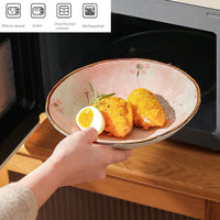 Ceramic Plates, Japanese Ddishes, Home Tableware, Creative Round Dishes, Dinner Plates, High-quality Deep Plates Good Vibrations