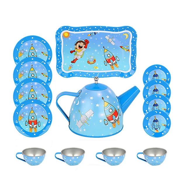 DIY Pretend Play Toy Simulation Tea Set Tableware Play House Kitchen Afternoon Tea Game Toys Gifts For Children Kids Girls Good Vibrations