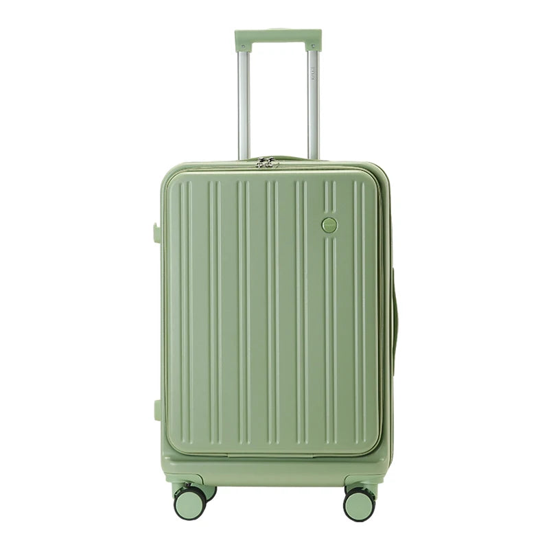 20 Inch Expandable Carry On Luggage With Wheels PC Hard Shell Suitcases Lightweight Front Opening Luggage Travel Suitcase Good Vibrations