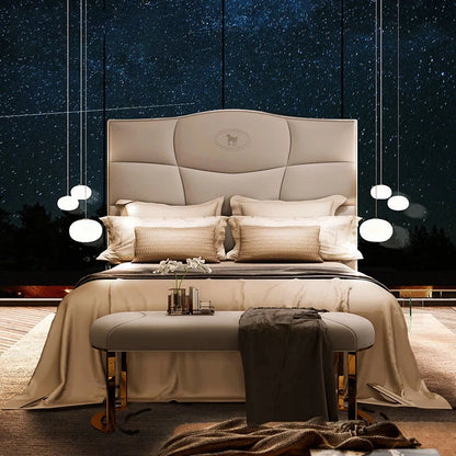 Italian design soft fabric or leather king & queen sizes bedroom beds bedding set luxury double hotel bed Good Vibrations