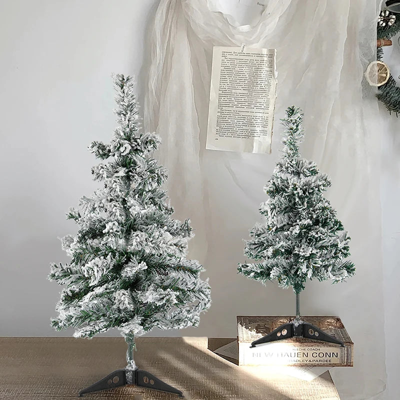 45/60cm Christmas Trees Snow Pine Fir Xmas Tree Merry Christmas Decoration For Home Table Ornaments 2025 New Year Gift Navidad Good Vibrations
