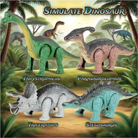 A Gift Set Of Dinosaur Toys, Running Mechanical Animal Toy That Walks Automatically When Wound Up. Birthday Gift For Children. Good Vibrations