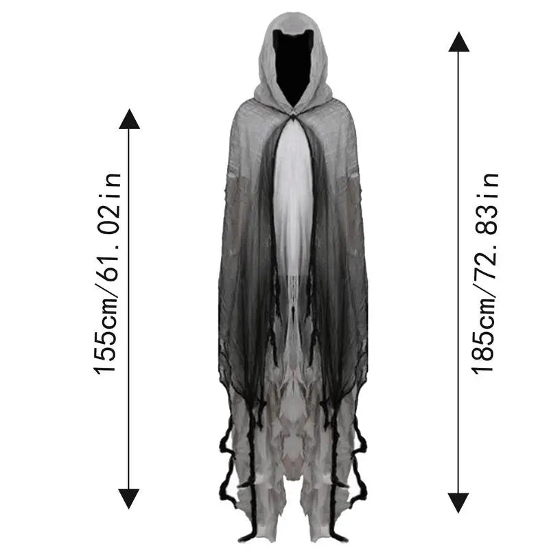 Halloween Cape Unisex Halloween Ghost Dementors Cosplay Costume Horror Dress Up Cape Halloween Horror Costume Cloaks Props Good Vibrations