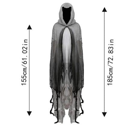 Halloween Cape Unisex Halloween Ghost Dementors Cosplay Costume Horror Dress Up Cape Halloween Horror Costume Cloaks Props Good Vibrations