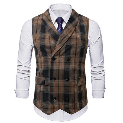 2025 Men's Spring Casual Single Button Suit Vest V Neck New Style  British Men's Suit Vest Waistcoat Formal Business Suit Vest