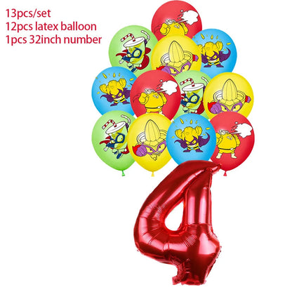 Superzings Birthday Party Decoration Balloon Banner Cake Topper SuperthingsTableware Birthday Party Supplies Baby Shower Good Vibrations