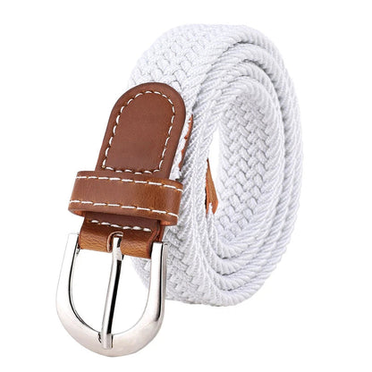 Women's elastic and elastic woven belt in one outfit, casual and versatile denim belt for men and women Good Vibrations