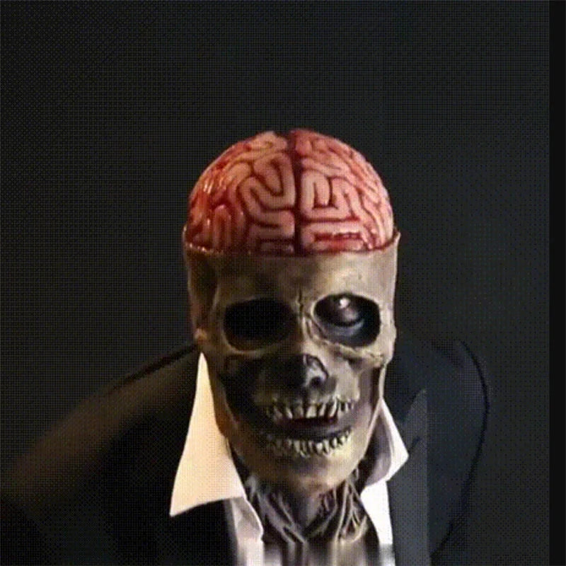 Holiday Supplies Halloween Mask Terror Brain Exploding Headgear Funny Scream Latex Mask Halloween Skull Mask Good Vibrations