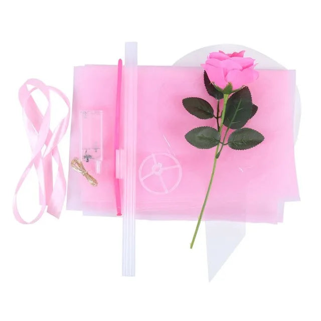 Creative Balloon Rose Flower Bouquet Wedding Decoration Bobo Ball LED Glowing Column Decoration Scene Birthday Party Room Layout Good Vibrations