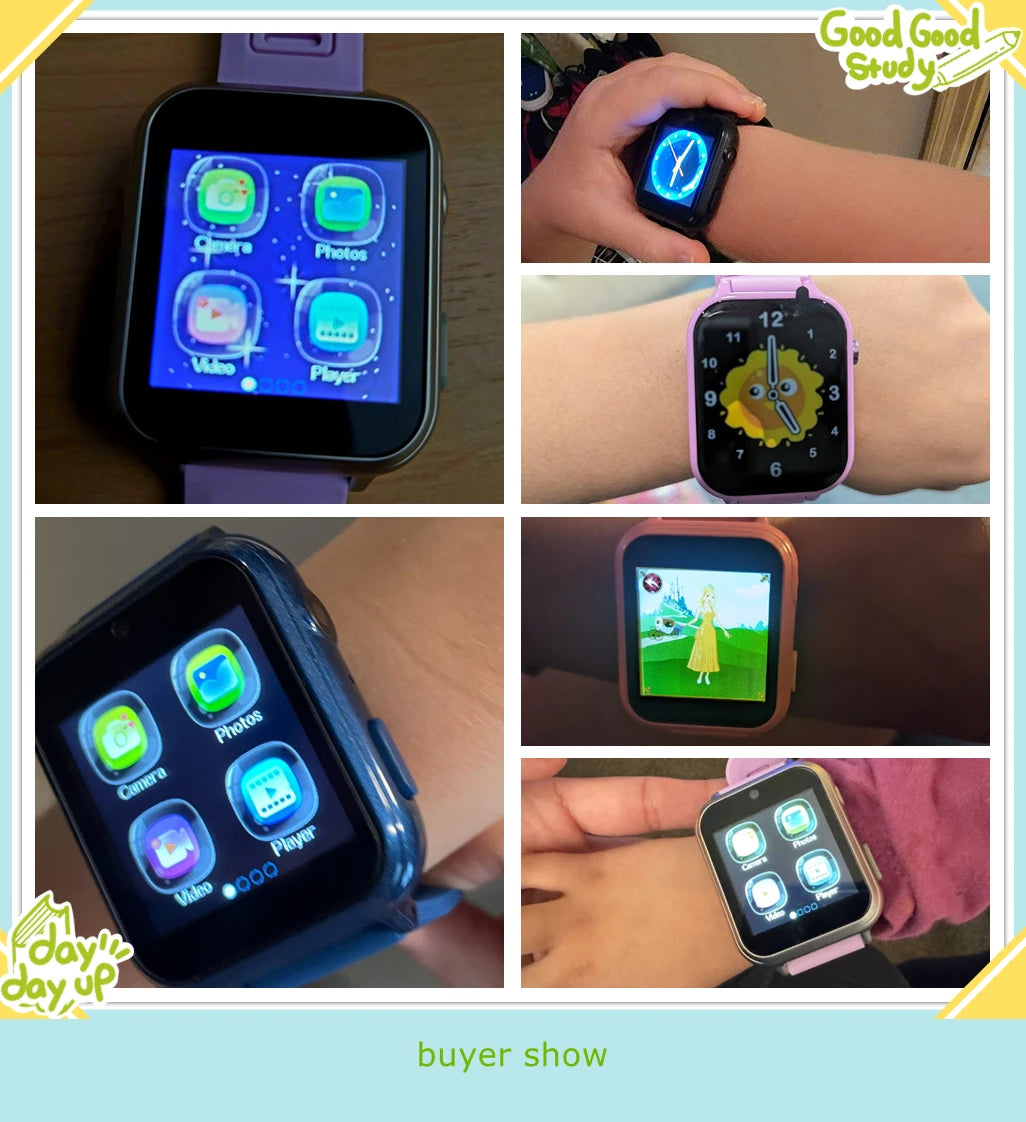 Children's Wristwatch 24 Games Kids Smart Watch Music Play Pedometer Tracker Time Display Video Audio Record Torch Smartwatch Good Vibrations