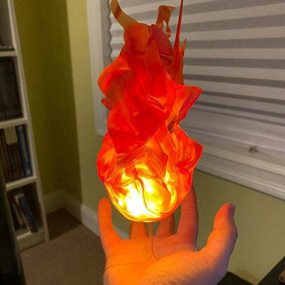Halloween Decor Props Simulation Floating Fireball Lamp Artificial Fire Flame Atmosphere Light For Cosplay Role Play Party Good Vibrations