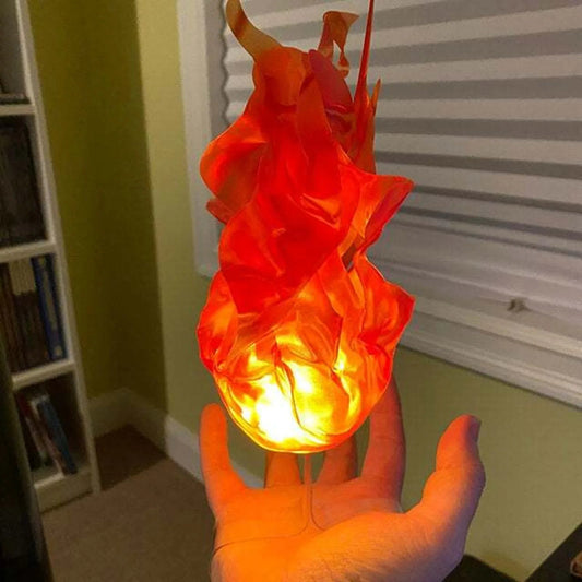 Halloween Decor Props Simulation Floating Fireball Lamp Artificial Fire Flame Atmosphere Light For Cosplay Role Play Party Good Vibrations
