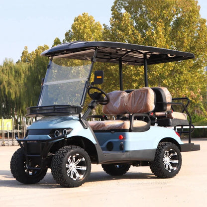 New Hunting Club Street Legal Utility Vehicle Electric Lithium Golf Cart 2/4/6 Seaters Solar Powered Unlimited Electricity Good Vibrations