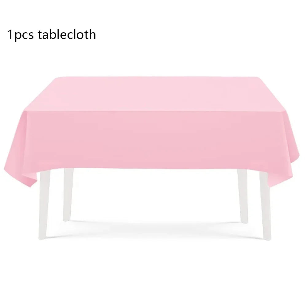 Light Pink Lace Birthday Party Supplies Pink Disposable Dinnerware Paper Napkin Cup Plate Tablecloth  For Wedding Decoration Good Vibrations
