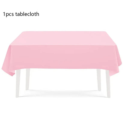 Light Pink Lace Birthday Party Supplies Pink Disposable Dinnerware Paper Napkin Cup Plate Tablecloth  For Wedding Decoration Good Vibrations