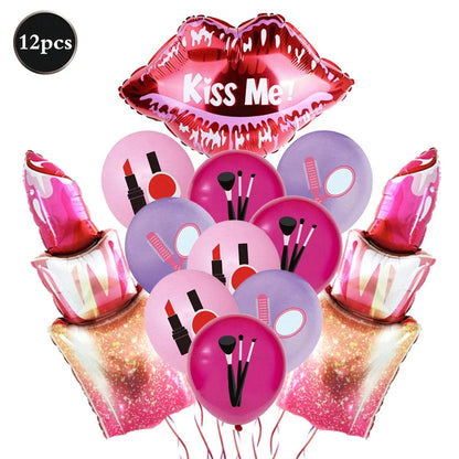 Spa Makeup Party Decorations Happy Birthday Banner Balloons Cake Topper for Girls Women Makeup Birthday Spa Party Decor Supplies Good Vibrations