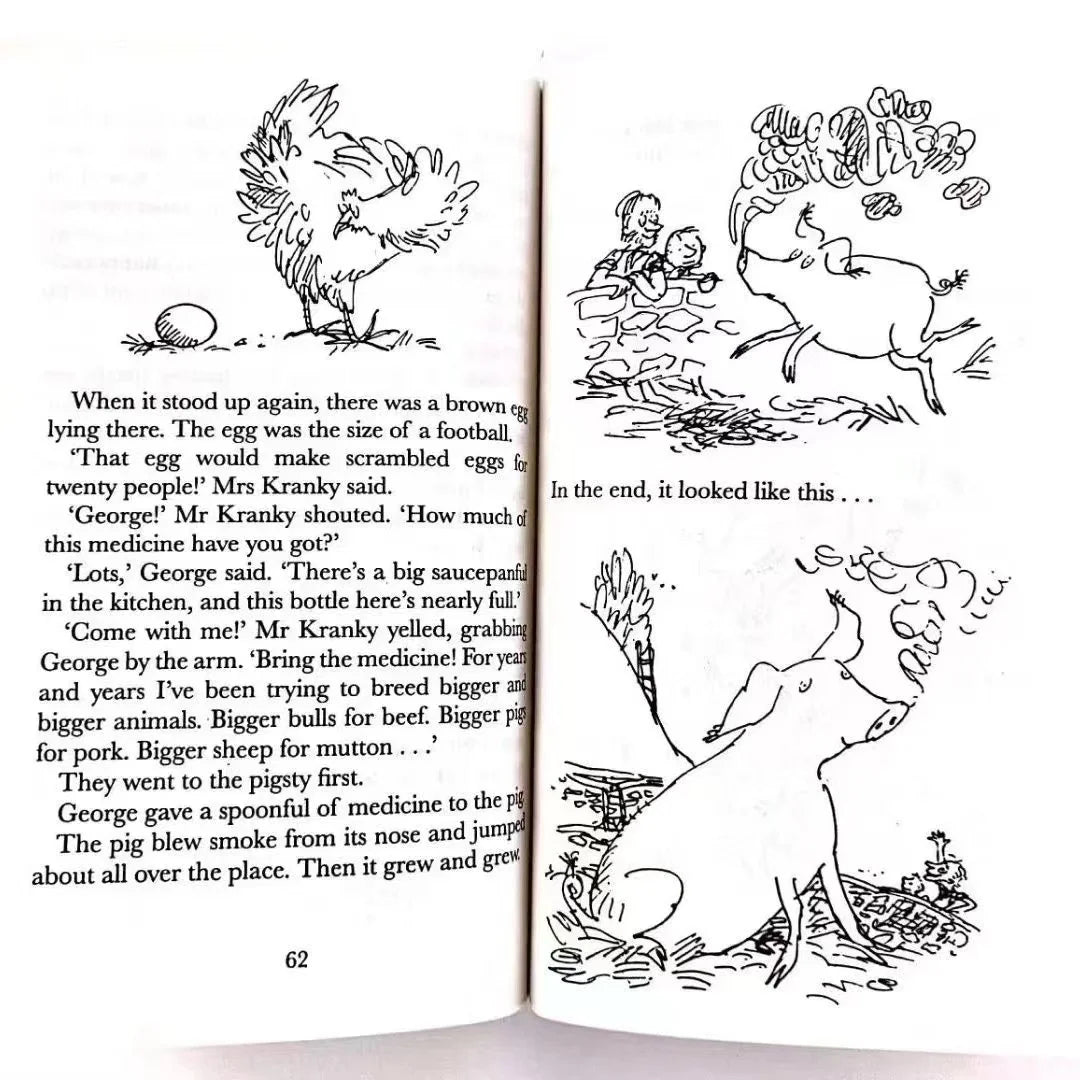 20 Books/Set Roald Dahl Collection Children's Literature English Picture Novel Story Book Set Early Educaction Reading for Kid Good Vibrations